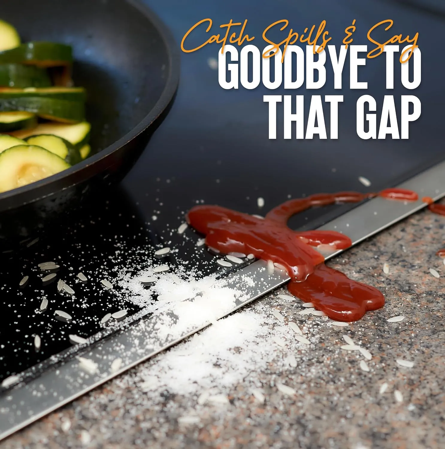 Linda’s Essentials Stove Gap Covers Stainless Steel (2 Pack), 316 Stainless Steel Stove Gap Covers Heat Resistant Oven Gap Filler Seals Spaces Between Stovetop and Counter (25.4 Inches, Silver(Steel))