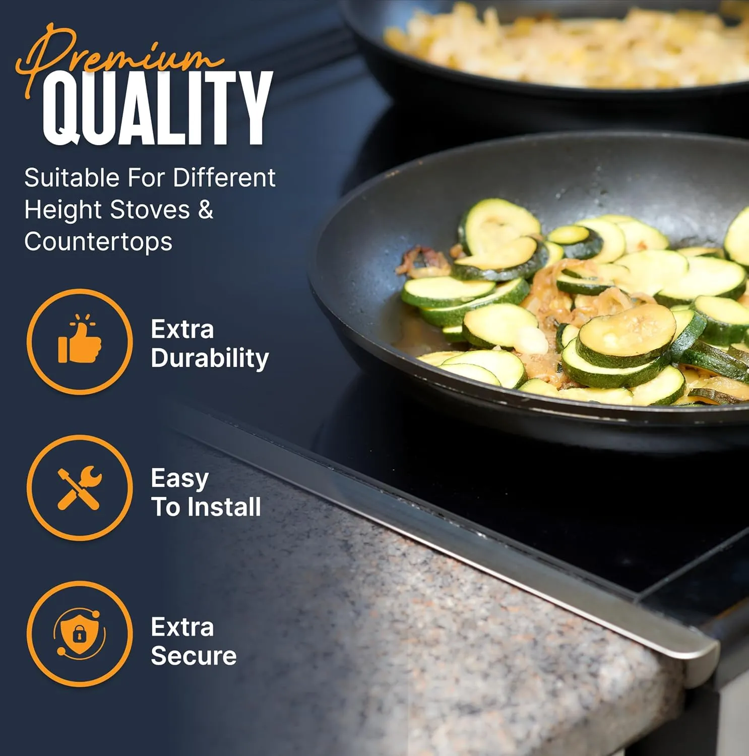 Linda’s Essentials Stove Gap Covers Stainless Steel (2 Pack), 316 Stainless Steel Stove Gap Covers Heat Resistant Oven Gap Filler Seals Spaces Between Stovetop and Counter (25.4 Inches, Silver(Steel))