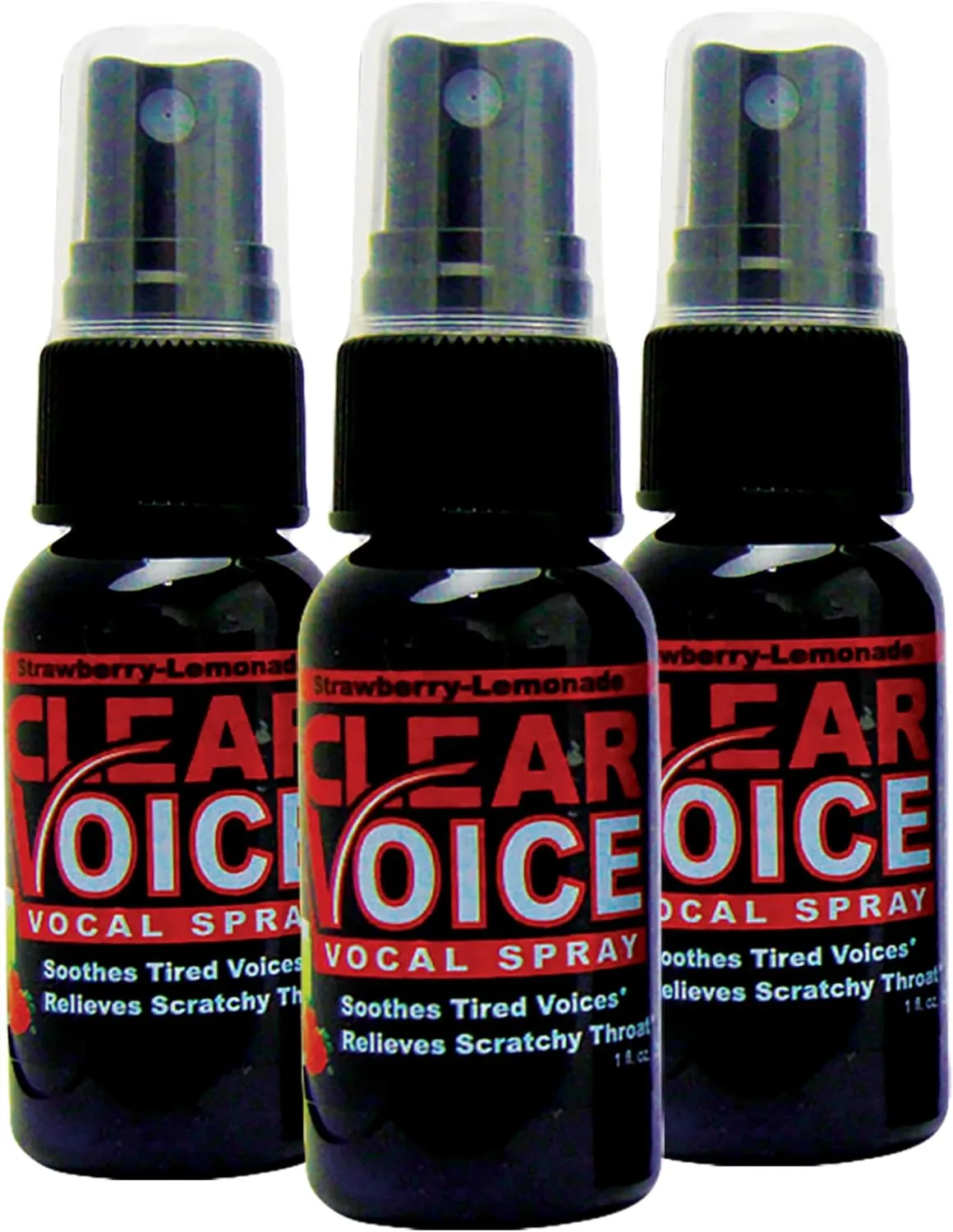 LIQUIDHEALTH Clear Voice Oral Throat Spray Singing Ease Clarity Soothing Dampener Moisturizer Relief Vocal Eze Reducer Booster Treatment Secret, Made in USA, Strawberry Lemonade Flavor (3 Pack)