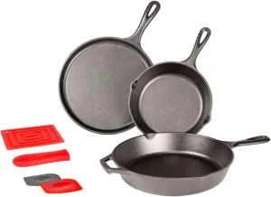 Lodge L6SPB41 Essential Skillet Set, 7-Piece, Black