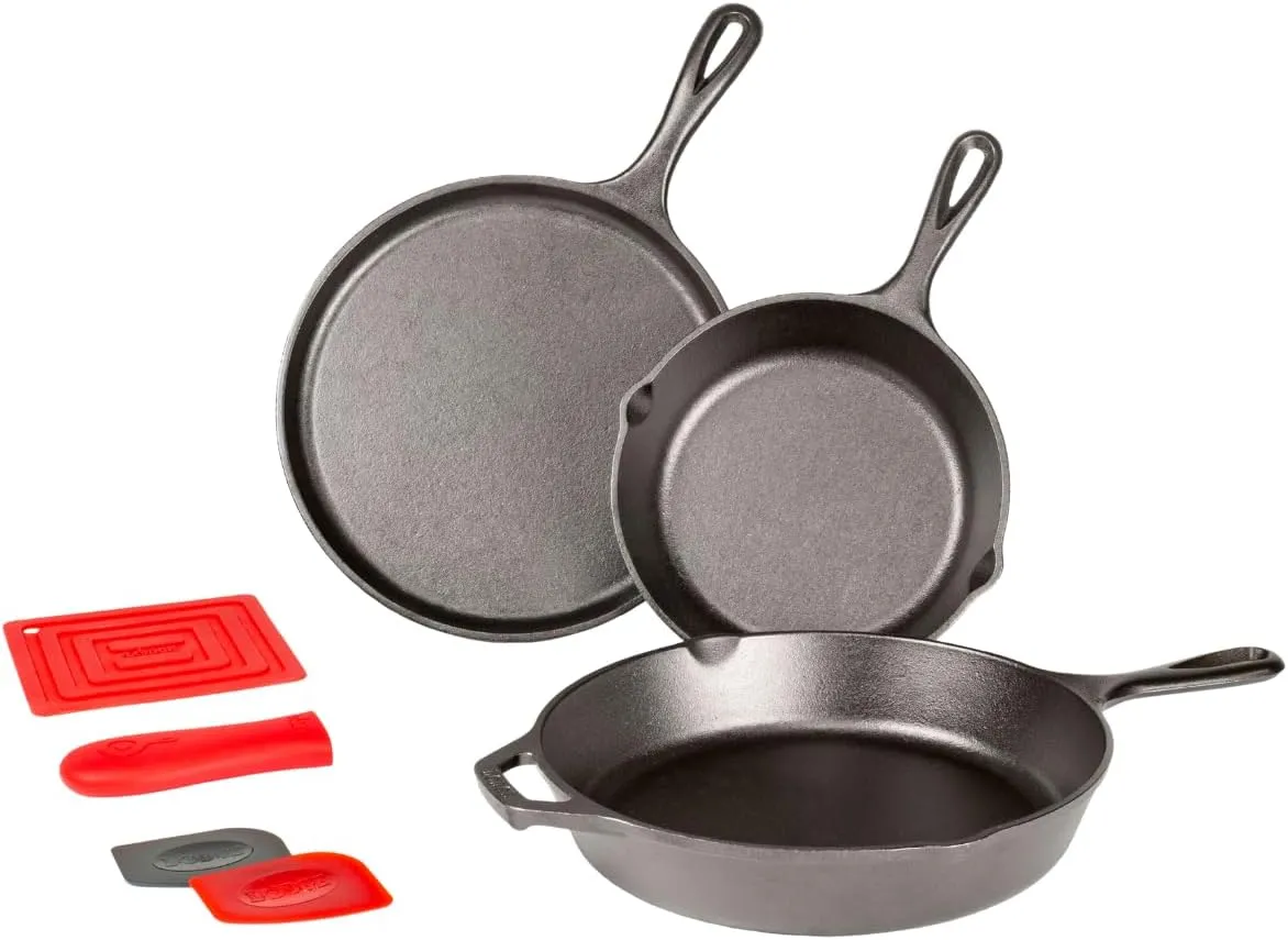 Lodge L6SPB41 Essential Skillet Set, 7-Piece, Black