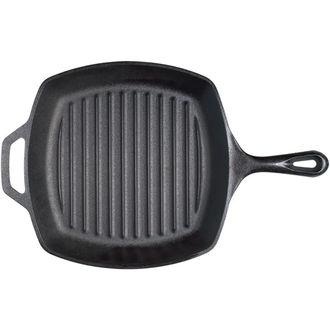 Lodge Pre-Seasoned Cast Iron Grill Pan With Assist Handle, 10.5 Inch, Black