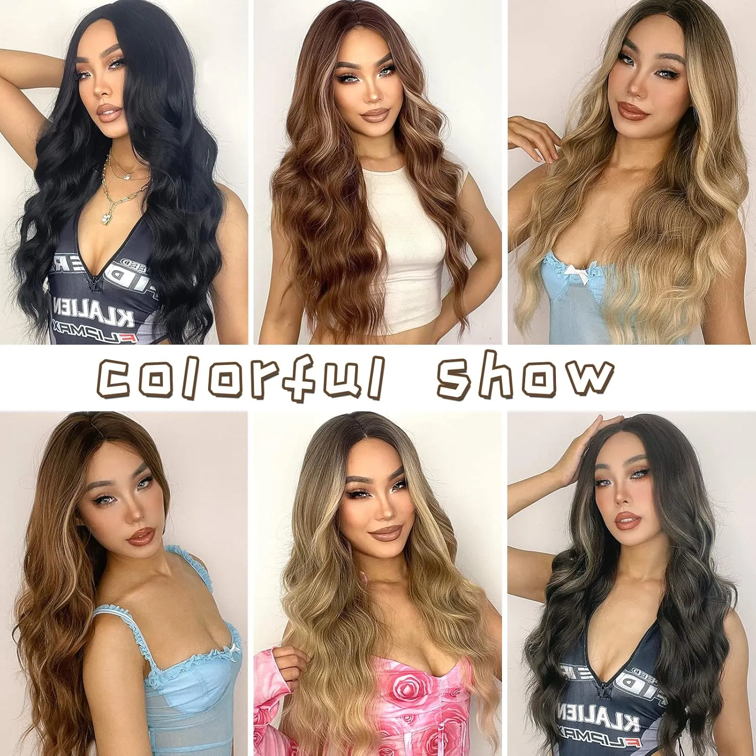 Long Black Wigs for Women 26 Inch Long Curly Wig Natural Looking Synthetic Heat Resistant Fiber Black Wavy Wig for Daily Party Use (Black)