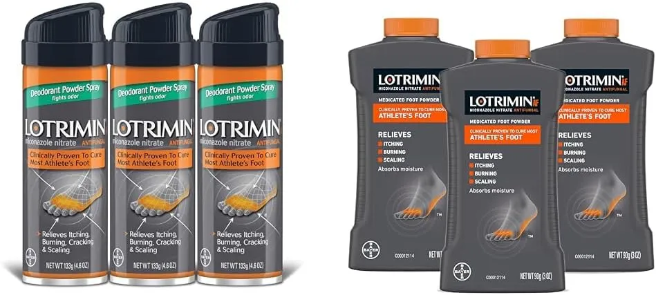 Lotrimin Athlete's Foot Antifungal Powder Spray & AF Athlete's Foot Antifungal Powder