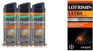 Lotrimin Athlete's Foot Antifungal Powder Spray & Ultra 1 Week Athlete's Foot Treatment