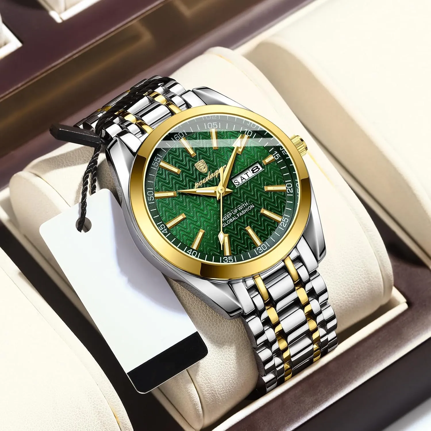Luxury Business Man Watch Waterproof Luminous Stainless Steel Date Week Men's Quartz Watches