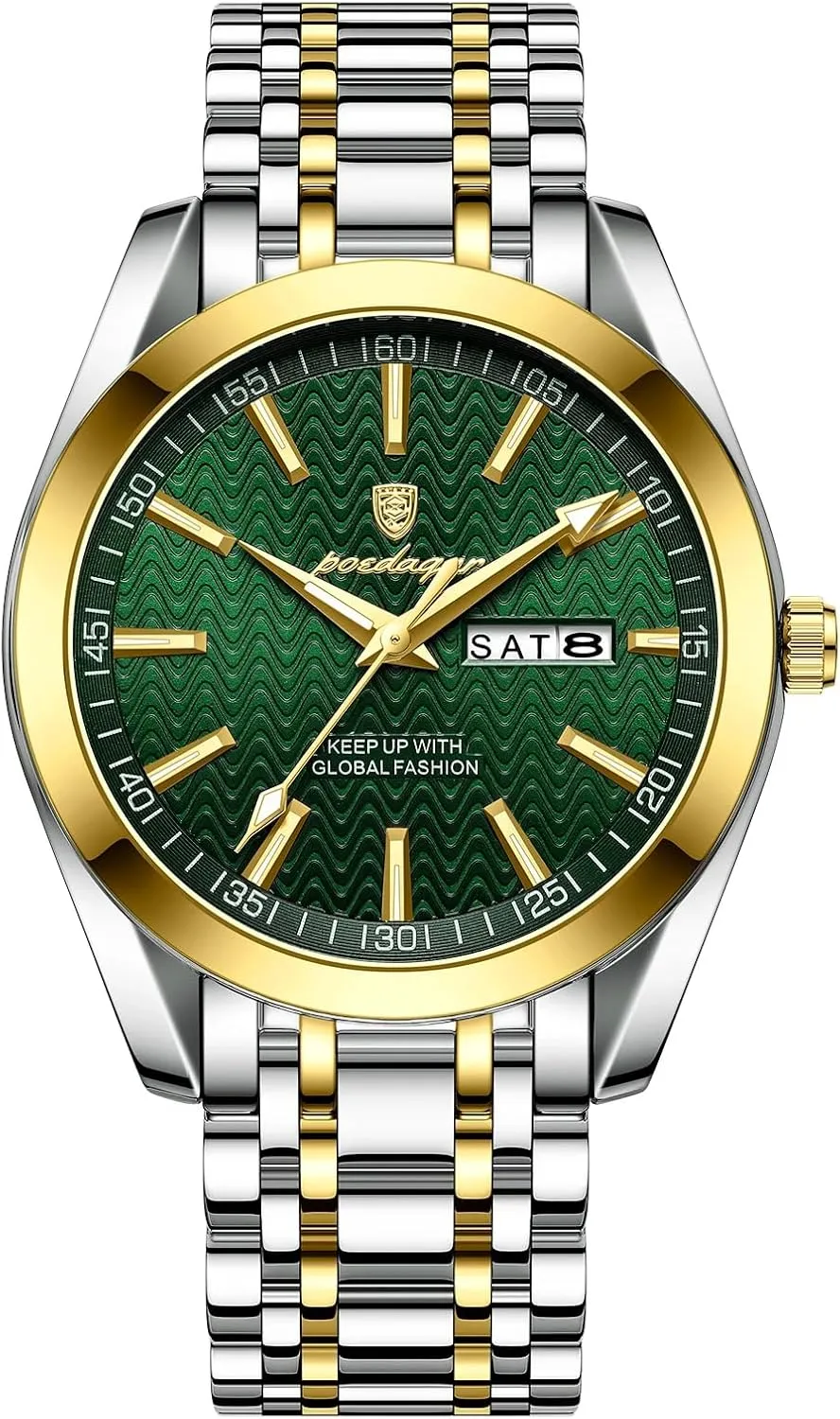Luxury Business Man Watch Waterproof Luminous Stainless Steel Date Week Men's Quartz Watches
