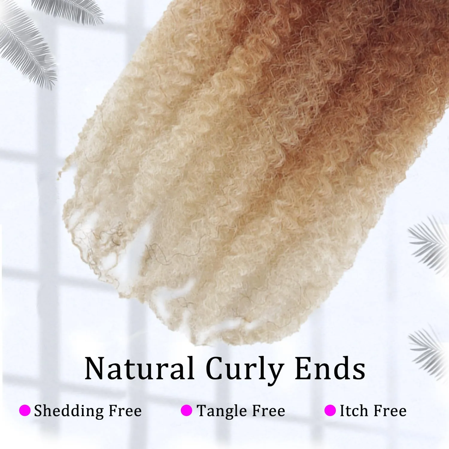 Marley Twist Braiding Hair 14 inch Afro Kinky Curly Crochet Braids 8 Packs Cuban Twist Crochet Braids Synthetic Low Maintenance Skin-Friendly Marley Hair Extensions(1B/30/613, Packs of 8)