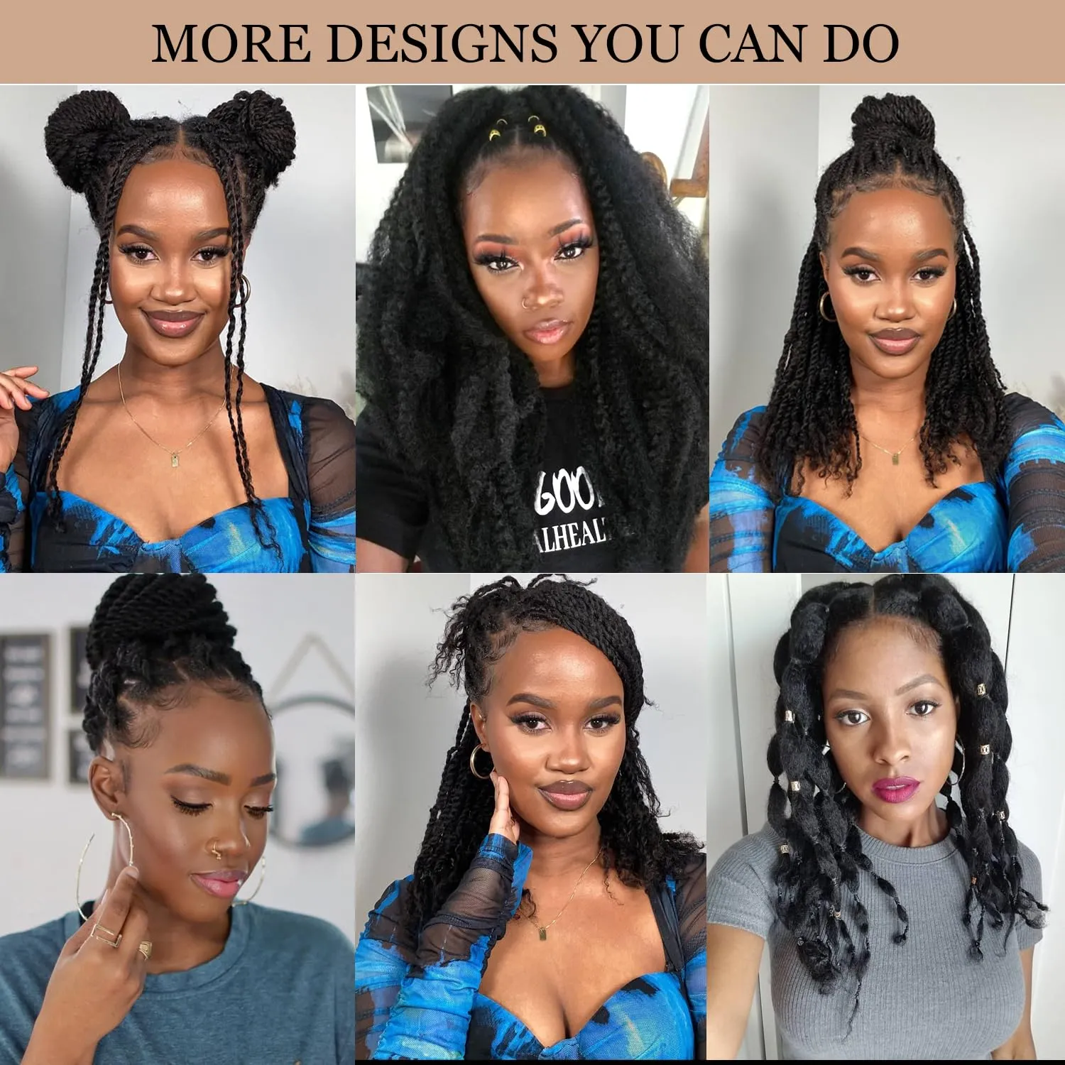 Marley Twist Braiding Hair 14 inch Afro Kinky Curly Crochet Braids 8 Packs Cuban Twist Crochet Braids Synthetic Low Maintenance Skin-Friendly Marley Hair Extensions(1B/30/613, Packs of 8)