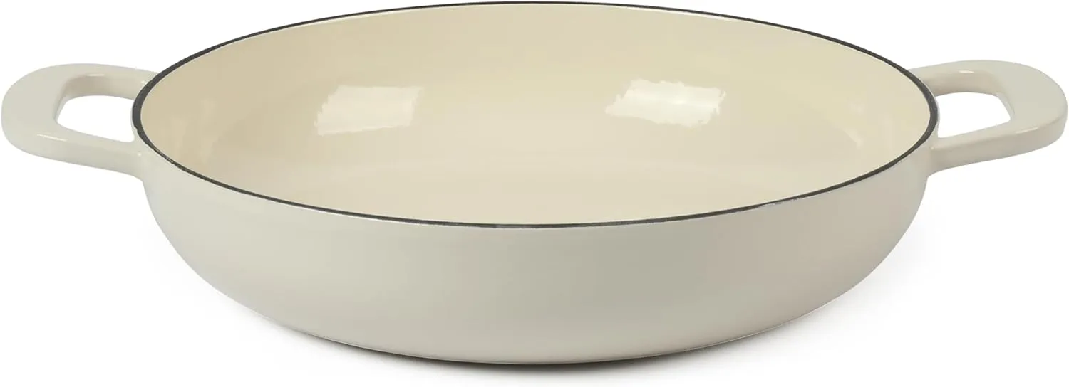 Martha Stewart 3.5-Quart Enameled Cast Iron Dutch Oven Braiser - Linen w/Gold Knob