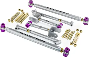 Massive Fully Adjustable Race series Upper, Lower Control Arm Suspension Kit with Brace Compatible with 68-72 GM A Body GS 350 455 Skylark Chevelle El Camino Monte Carlo Cutlass 442 Le Mans GTO