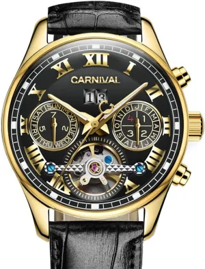 MASTOP Automatic Mechanical Watch Sapphire Luminous Watches Waterproof Men's Leather Watch