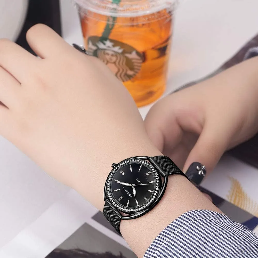 MASTOP Luxury Women Watches Casual Analog Quartz Watch Fashion Mesh Band Waterproof Wrist Watches for Ladies