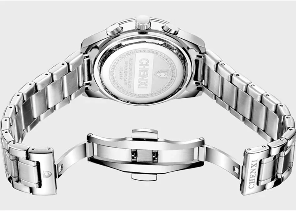 MASTOPMen's Quartz Watches Stainless Steel Waterproof Chronograph Classic Business Date Luminous Analog Wristwatches
