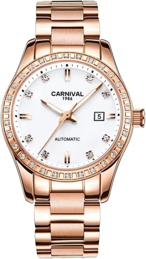 MASTOPWomen Watches Top Brand Luxury Stainless Steel Mechanical Wristwatches Waterproof Retro Luminous Sapphire Watch Classic Business Dress Wrist Watch
