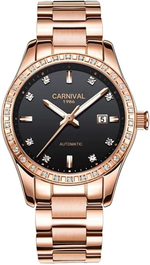 MASTOPWomen Watches Top Brand Luxury Stainless Steel Mechanical Wristwatches Waterproof Retro Luminous Sapphire Watch Classic Business Dress Wrist Watch