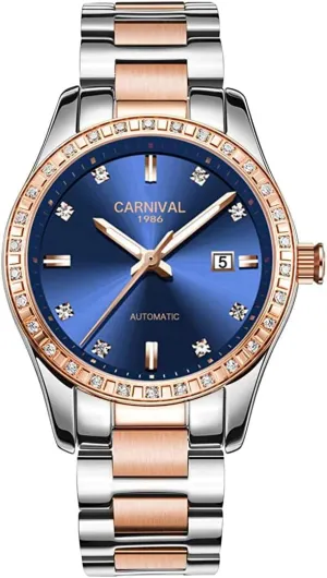 MASTOPWomen Watches Top Brand Luxury Stainless Steel Mechanical Wristwatches Waterproof Retro Luminous Sapphire Watch Classic Business Dress Wrist Watch