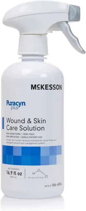 McKesson Puracyn Plus Wound Care Cleanser Spray, 16.9 oz [1 Count] First Aid Wash Solution for Minor Injuries, Cuts, Burns, Scrapes, Sores, Alcohol-Free