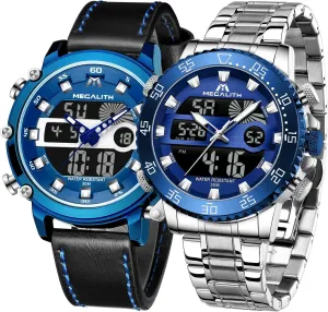 MEGALITH Mens Watches Digital Waterproof Military Watches for Men Sports Chronograph Mulifunction LED Dual Time Analog Quartz Wrist Watch Mens Tactical Heavy Duty Rugged Watch, Alarm Stopwatch