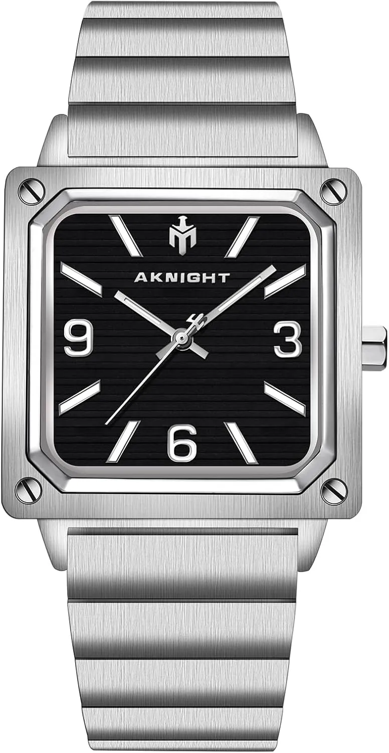 Men Watch Waterproof Stainless Steel Watch for Men Analog Chronograph Fashion Watch, Easy Read Men Dress Watch Luminous Watch Elegant Gift