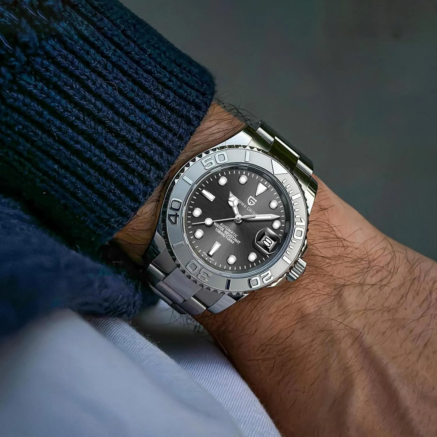 Men Watches Pagani Design Watch for Men Automatic NH35 Mechanical 100M Waterproof Stainless Steel Sapphire Glass Yacht Wristwatch PD-1651