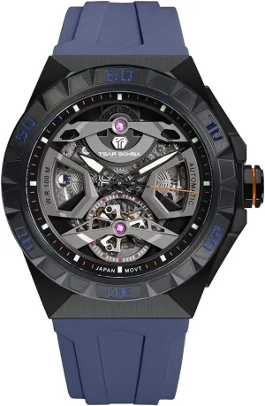 Men's Automatic Watch - Japanese Movement - Sapphire Glass - 100m Waterproof - Luxury Fluororubber Strap -Gifts for Men