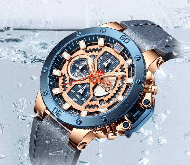 Men's Casual Waterproof Watch With Chronometers And Fluorescent Hands Excellent Design Perfect Gift