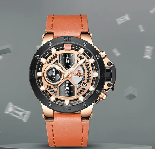 Men's Casual Waterproof Watch With Chronometers And Fluorescent Hands Excellent Design Perfect Gift