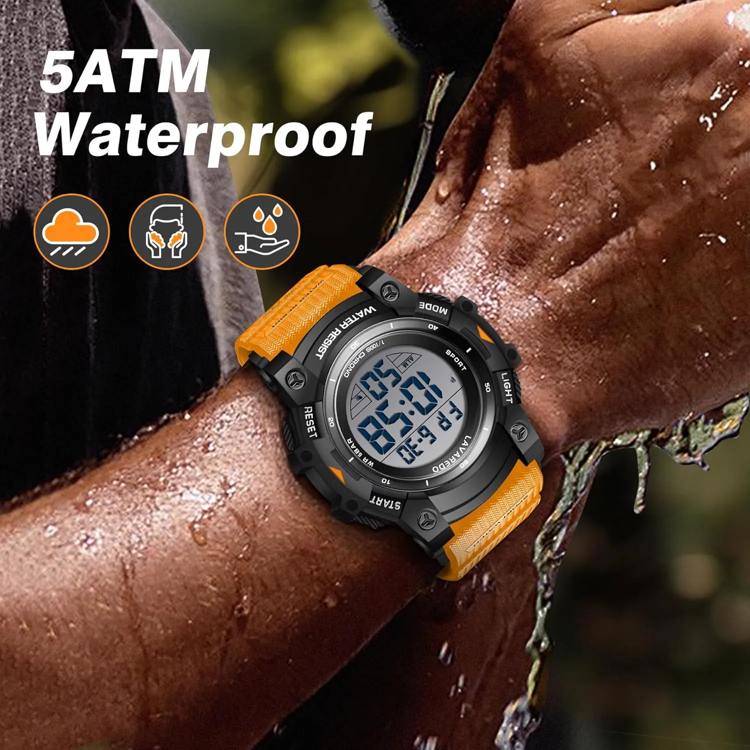 Men's Digital Watch Sports Outdoor Waterproof Watches for Men with LED Backlight Alarm Stopwatch Mens Watches Digital Chronograph Military Date