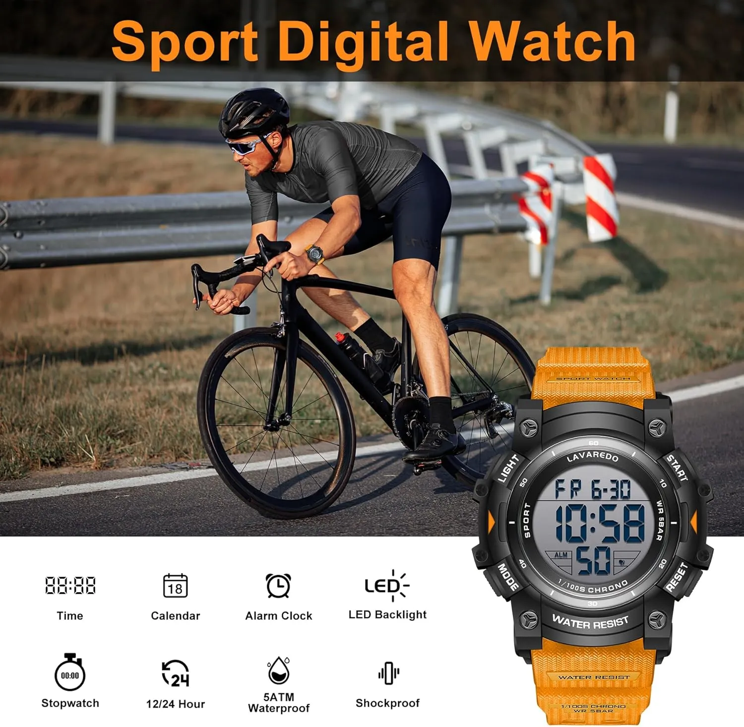 Men's Digital Watch Sports Outdoor Waterproof Watches for Men with LED Backlight Alarm Stopwatch Mens Watches Digital Chronograph Military Date