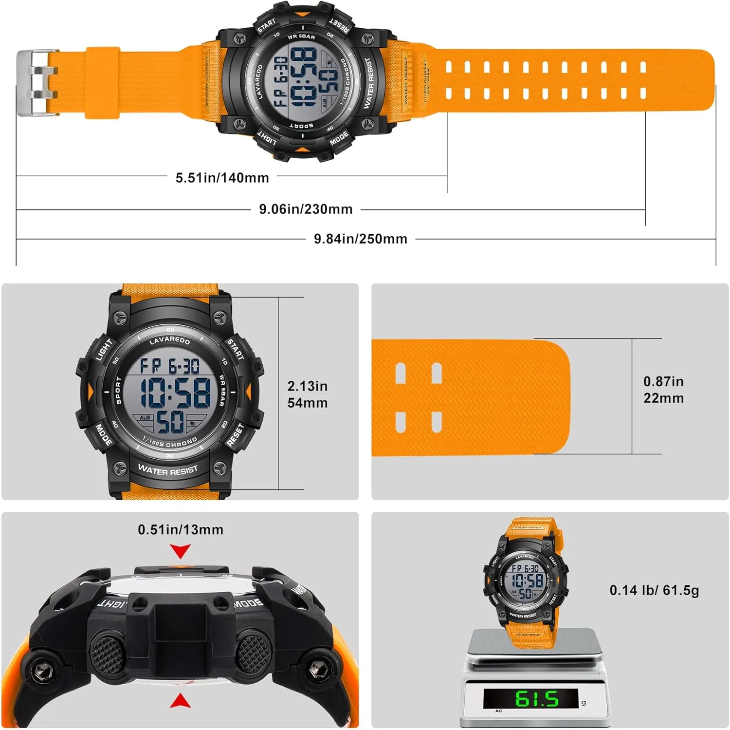 Men's Digital Watch Sports Outdoor Waterproof Watches for Men with LED Backlight Alarm Stopwatch Mens Watches Digital Chronograph Military Date