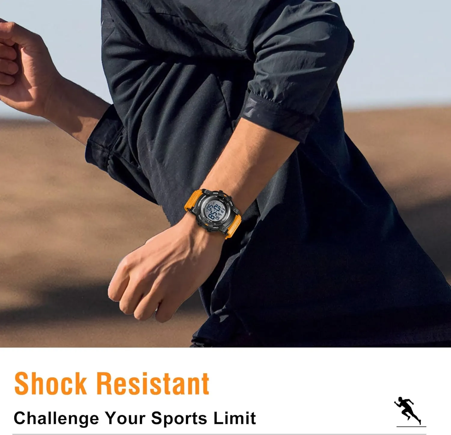Men's Digital Watch Sports Outdoor Waterproof Watches for Men with LED Backlight Alarm Stopwatch Mens Watches Digital Chronograph Military Date