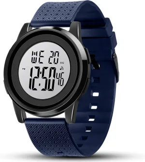 Mens Digital Watch Ultra-Thin Sports Waterproof Simple Watch Stainless Steel Wrist Watch for Men Women