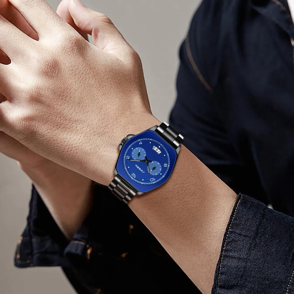 Men’s Fashion Business Watch Analog Quartz Waterproof Luminous Casual Watches for Men with Calendar