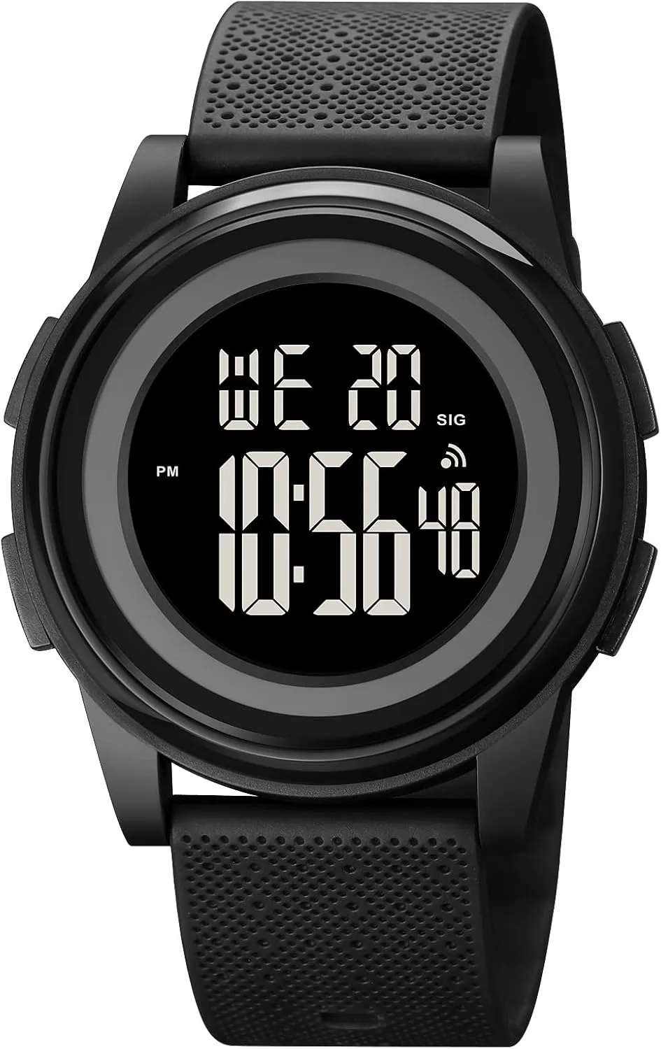Mens Watch Ultra-Thin Digital Watches Minimalist Sports Watch Waterproof Men with Wide-Angle Display Rubber Strap Wrist Watch for Men