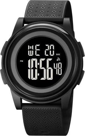 Mens Watch Ultra-Thin Digital Watches Minimalist Sports Watch Waterproof Men with Wide-Angle Display Rubber Strap Wrist Watch for Men