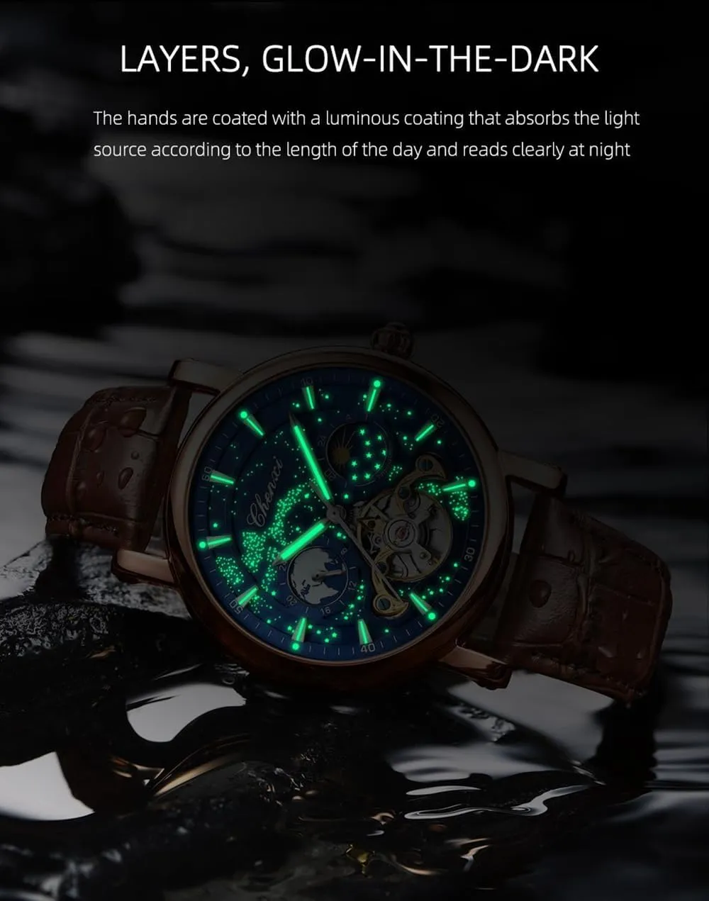 Mens Watches Automatic Mechanical Watch Tourbillon Clock Luxury Men Waterproof Luminous Wristwatch