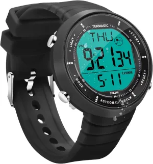 Men's Wristwatch with Silicone Band 10 ATM 330ft Waterproof Suitable for Swimming and Diving with Backlight, Alarm Clock, Stopwatch, Calendar, Dual Time Zone