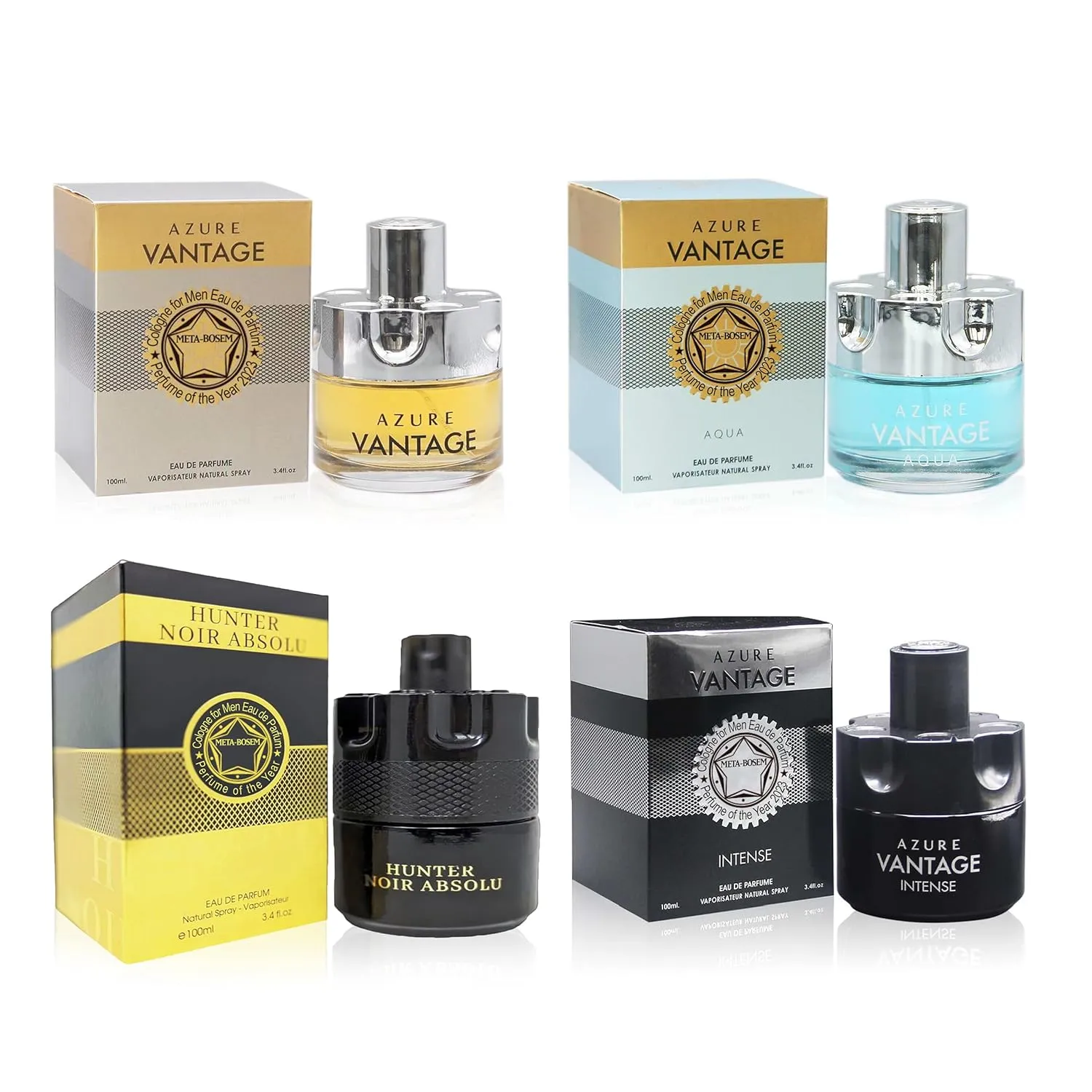 META-BOSEM Set Men's Cologne Collection, Eau de Parfum Natural Spray - Woody Notes - Great for Holidays Each 3.4 Fl Oz