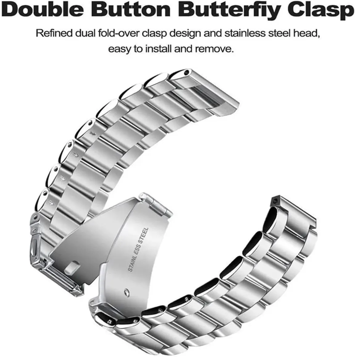 Metal Stainless Steel Strap Fit For TicWatch Pro 3 Ultra GPS Smart Watch Band For TicWatch E3/GTX Watchband Bracelet Accessories