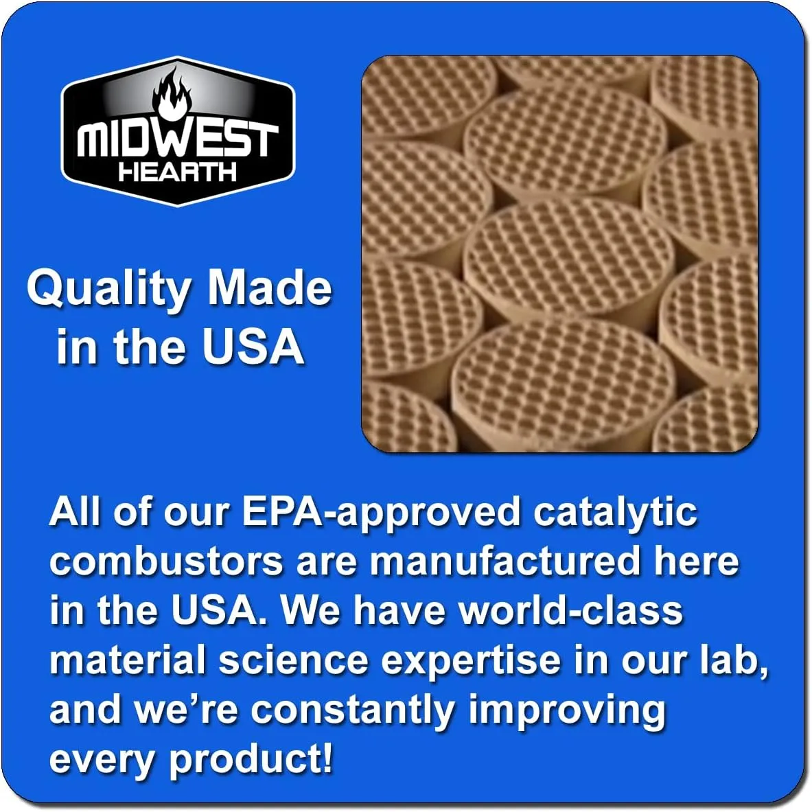 Midwest Hearth Wood Stove Catalytic Combustor Replacement Catalyst FPX Fireplace Xtrordinair Hybrid Fyre (3.1" x 20.5" x 2" Ceramic) Made in USA