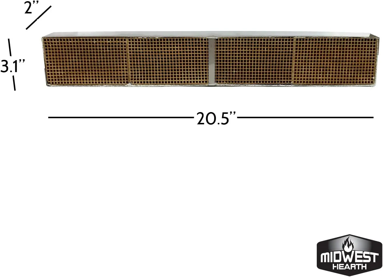 Midwest Hearth Wood Stove Catalytic Combustor Replacement Catalyst FPX Fireplace Xtrordinair Hybrid Fyre (3.1" x 20.5" x 2" Ceramic) Made in USA