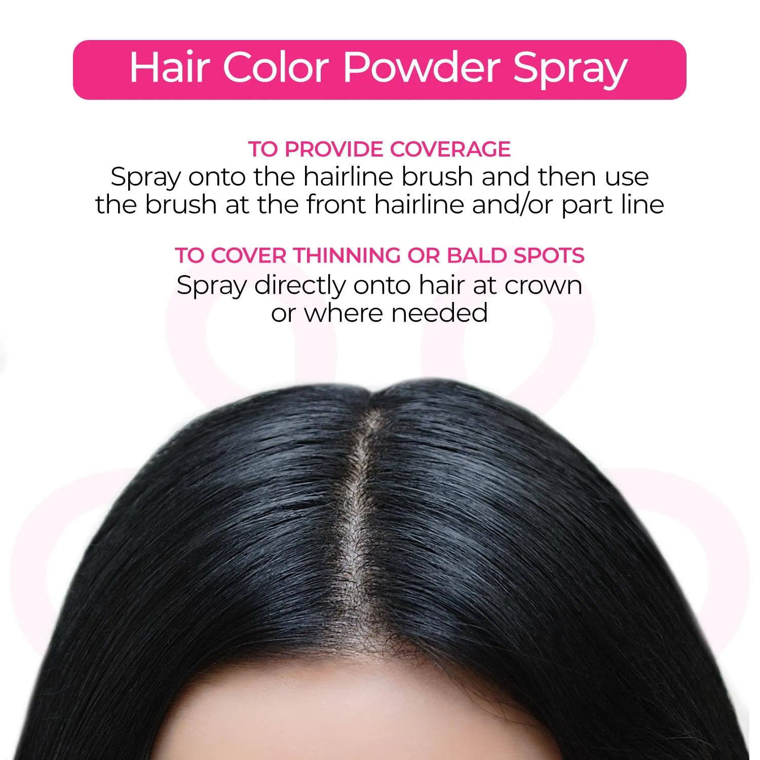 Milano Illusions Kit, Includes Black-ish Hair Color Powder Spray, Protector Band, Spray Removal Band, Two Spoolie Hairline Brushes, Storage Bag