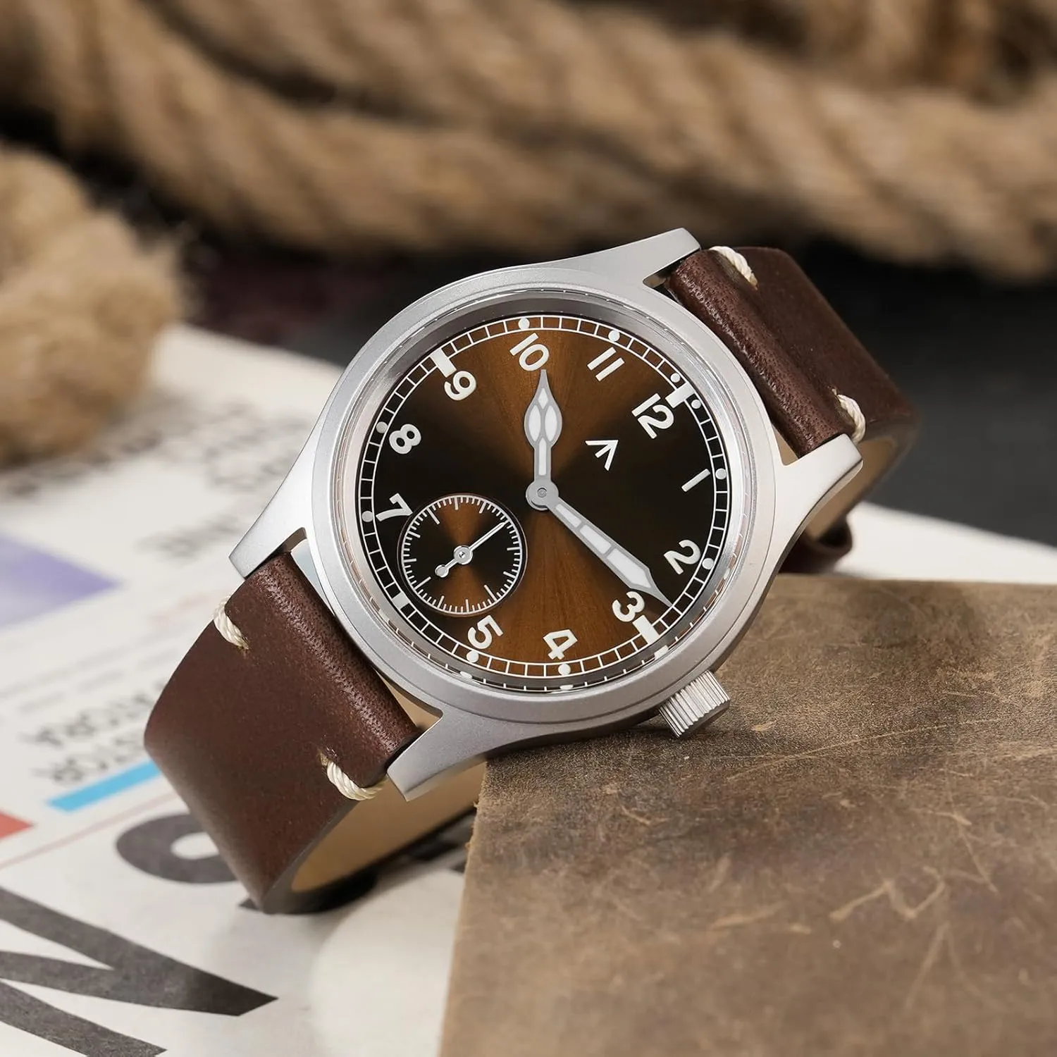 Militado D12 Military Mens Watch VD78 Quartz Sapphire Crystal C3 Super Luminous 36mm Dial Military-Style Dress Watches, 100M Waterproof