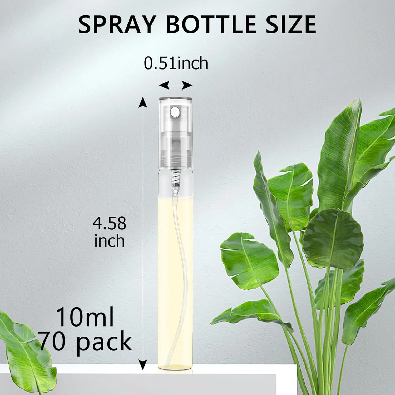 Mini Spray Bottles 70PCS 10ML Clear Glass Perfume Bottles Refillable Fine Mist Spray Bottles Empty Fragrance Sample Spray Containers Cosmetics Atomizer for Cleaning,Travel,Essential Oils