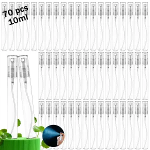 Mini Spray Bottles 70PCS 10ML Clear Glass Perfume Bottles Refillable Fine Mist Spray Bottles Empty Fragrance Sample Spray Containers Cosmetics Atomizer for Cleaning,Travel,Essential Oils
