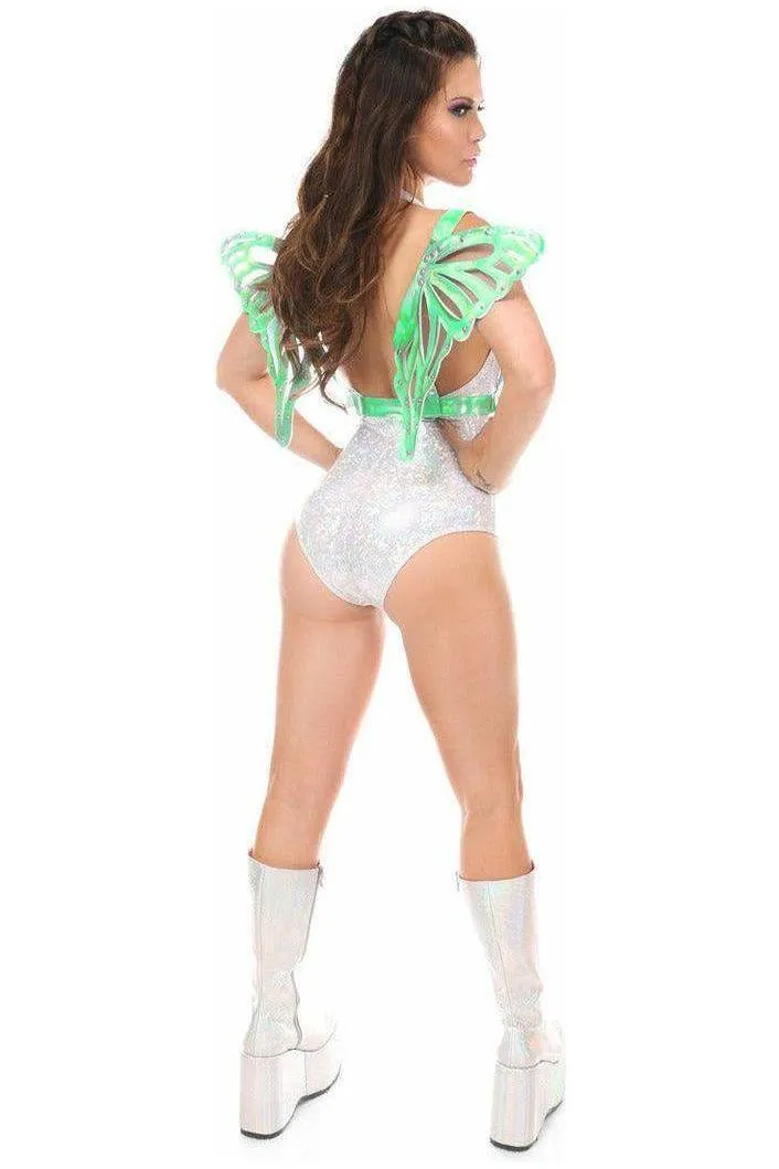 Mint Green Holo Large Butterfly Wing Body Harness
