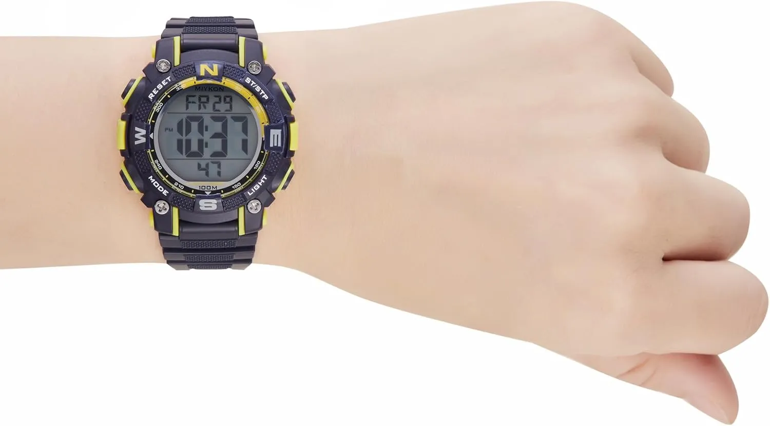 Miykon Womens Sports Digital Watch - Lightweight Shockproof, Super Illuminator, Stopwatch and Timer, Alarm, Dual Time, 24hr Military Time, 100M Water Resistant