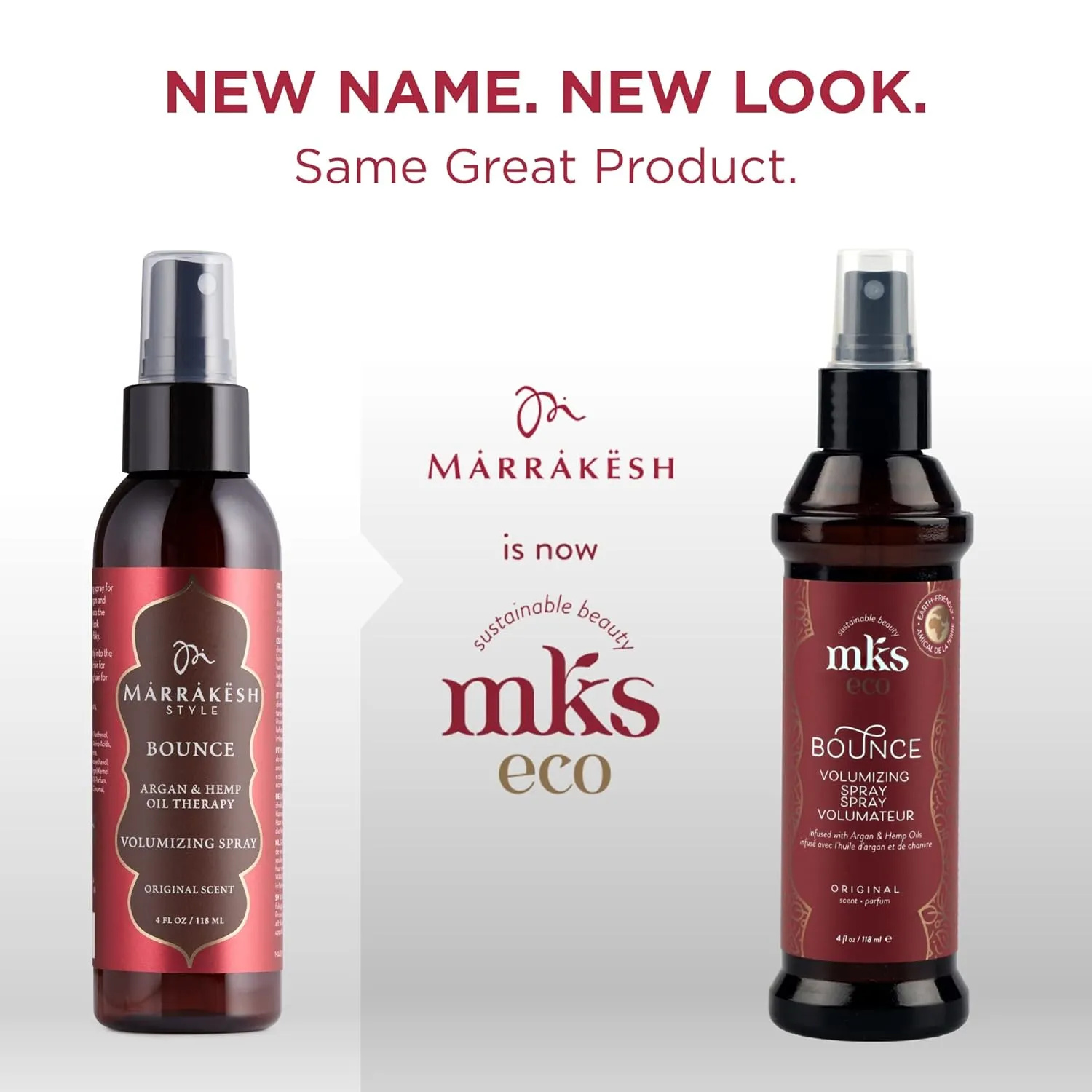 MKS eco Bounce, Original Scent - 4 fl oz - Volumizing Spray - Natural-Looking, Weightless Volume - Moroccan Argan Oil, Hemp Seed Oil & Panthenol - Vegan & Cruelty Free