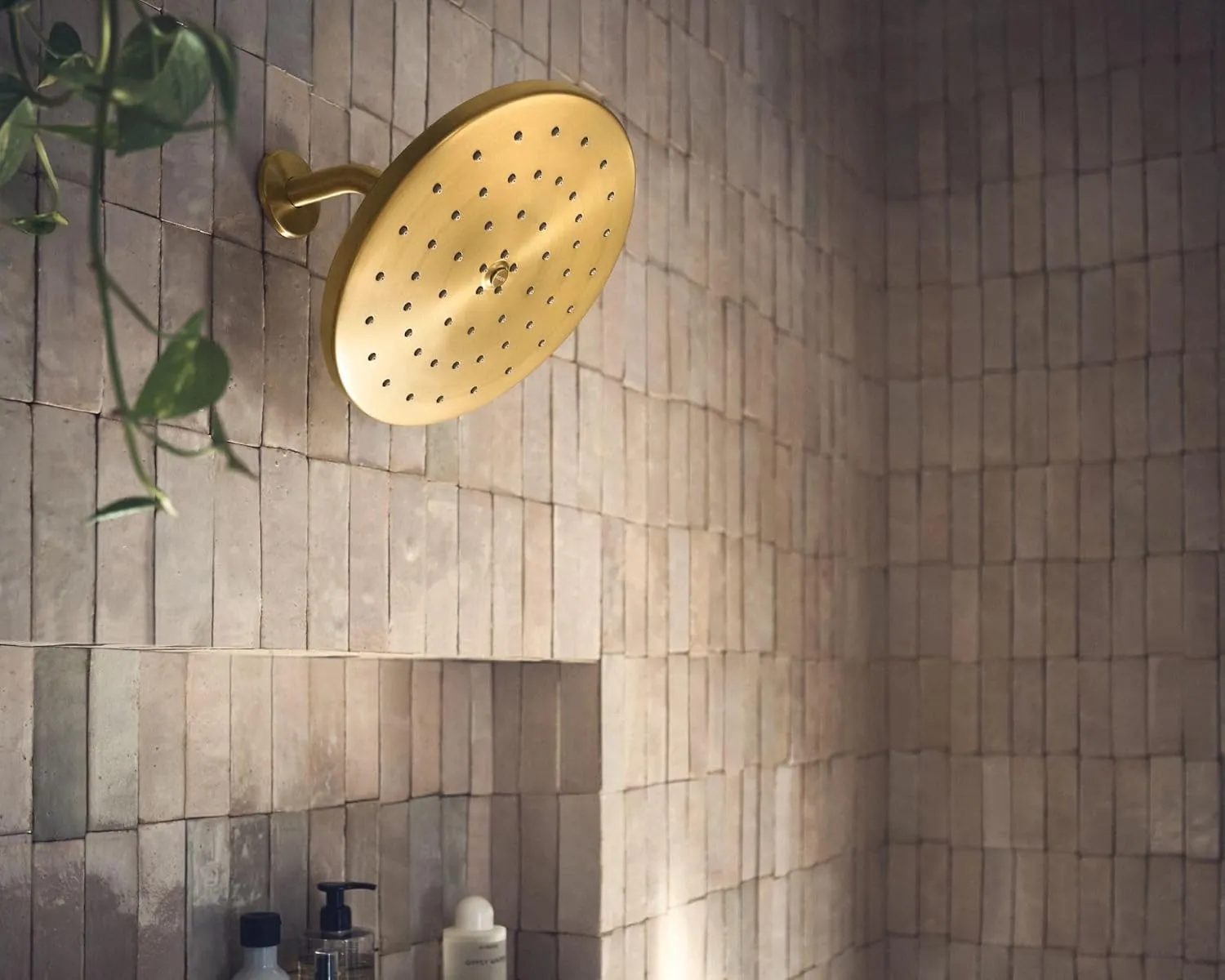 Moen S112BG Waterhill 10-Inch Single Function Rainshower Showerhead with Immersion Rainshower Technology, Brushed Gold